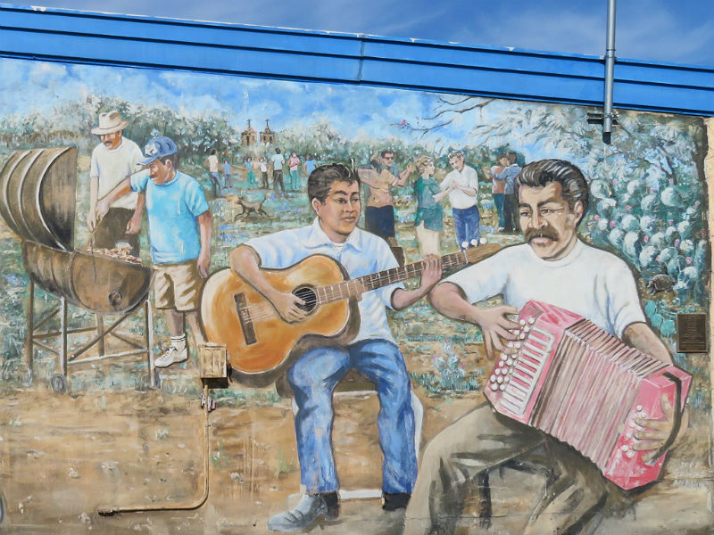This mural is on the side of a convenience store across the street from Mission Concepcion in San Antonio.