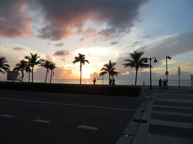 The view across Highway A1A to the beach and Atlantic Ocean. This was my last shot of Fort Lauderdale, Florida, before I headed to the airport to fly home. - photo by Joe Alexander