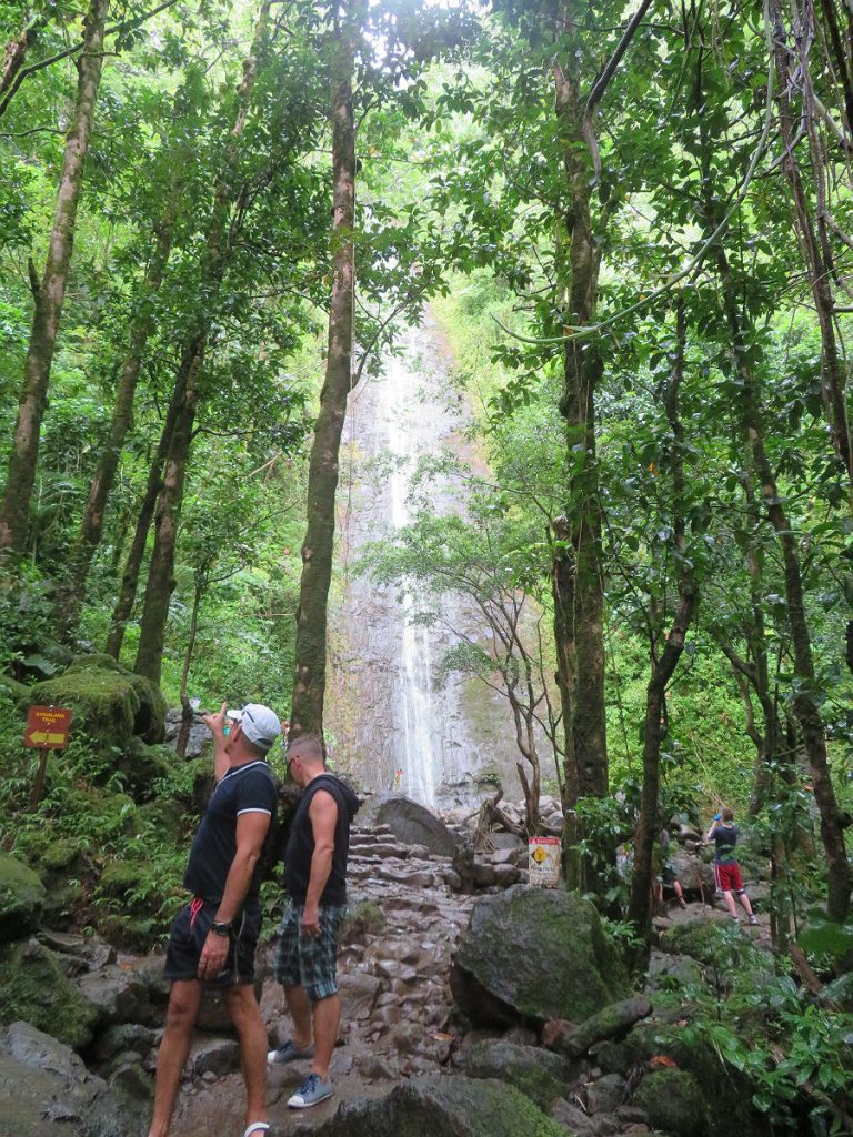 A soggy trek through the jungle to a secluded waterfall just a few miles from Waikiki Beach in Oahu, Hawaii. – photos by Joe Alexander