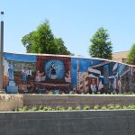 Mural at the recently completed section of San Pedro Creek Park near the Alameda Theater in downtown San Antonio.
