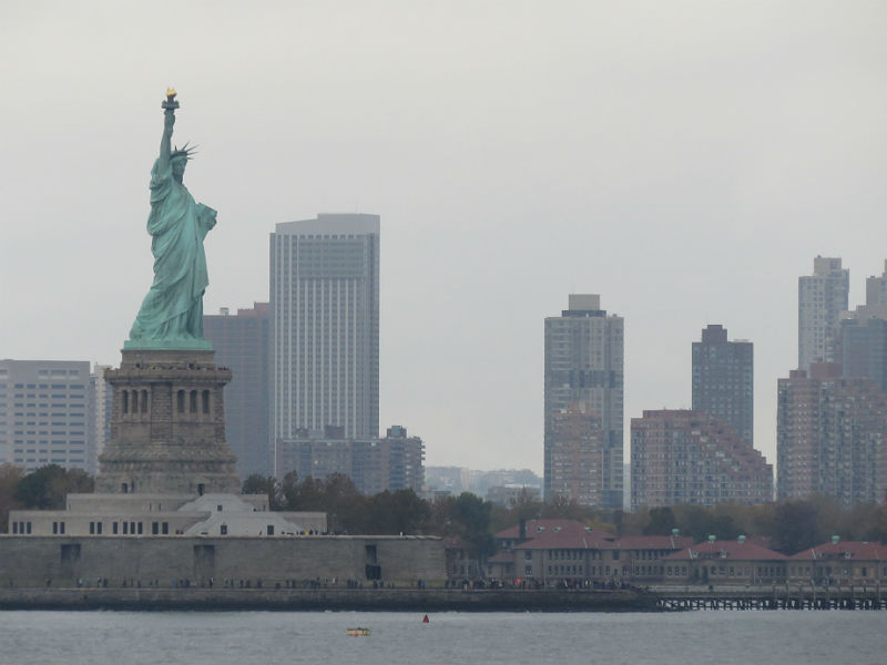 Riding on the Staten Island Ferry and taking in the Statue of Liberty on a drizzly, gray day in New York. - photos by Joe Alexander
