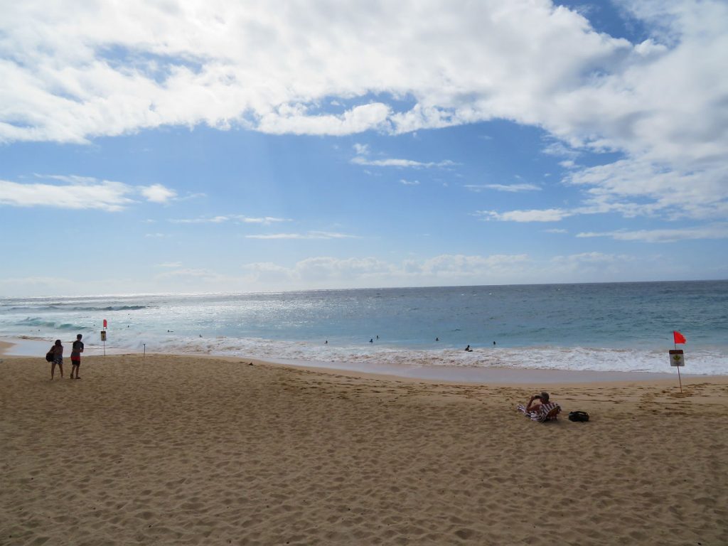 The dramatic meeting of old volcanoes and Pacific waves shape the windward beaches of Oahu, Hawaii. - photos by Joe Alexander