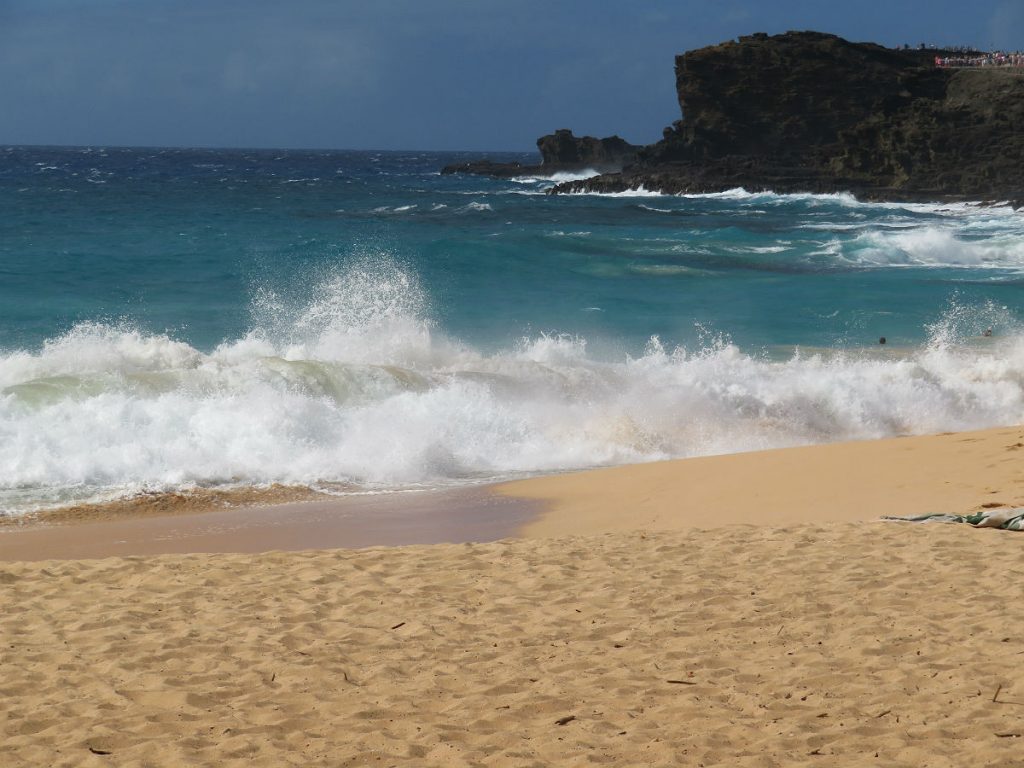 The dramatic meeting of old volcanoes and Pacific waves shape the windward beaches of Oahu, Hawaii. - photos by Joe Alexander
