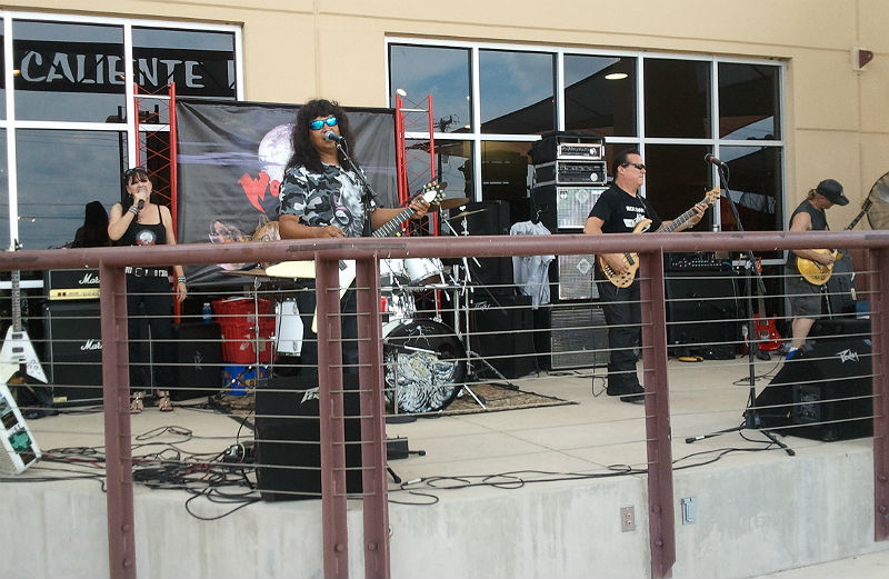 Wolfpak playing at Caliente Harley-Davidson in San Antonio. - photo by Joe Alexander