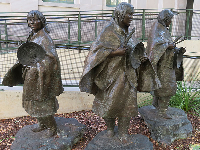 The three bronze statues that make up "The Basket Dance" were a gift from the Jack and Valerie Guenther Foundation to the Briscoe Museum of Western Art in San Antonio. - photo by Joe Alexander