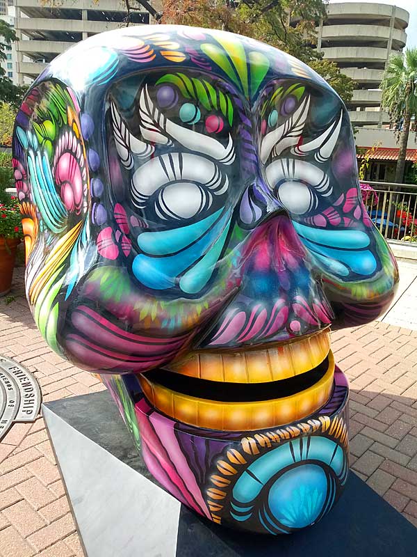 Several large brightly colored skulls were displayed around downtown San Antonio at the time of Dia De Los Muertos. - photo by Joe Alexander