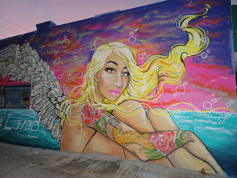 St. Petersburg, Florida has lots of street art. We got our first look at some of it on the side of a building in downtown not far from St. Pete Pier. - photo by Joe Alexander
