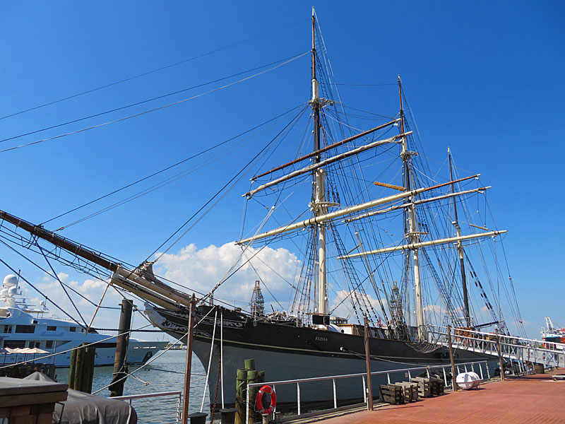 The three-masted sailing ship ELISSA was built in Scotland in 1877 and now calls Galveston home. ELISSA is the Official Tall Ship of Texas.