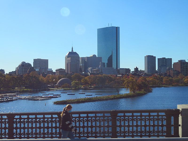 View of downtown Boston from the train crossing above the Charles River. - photo by Joe Alexander